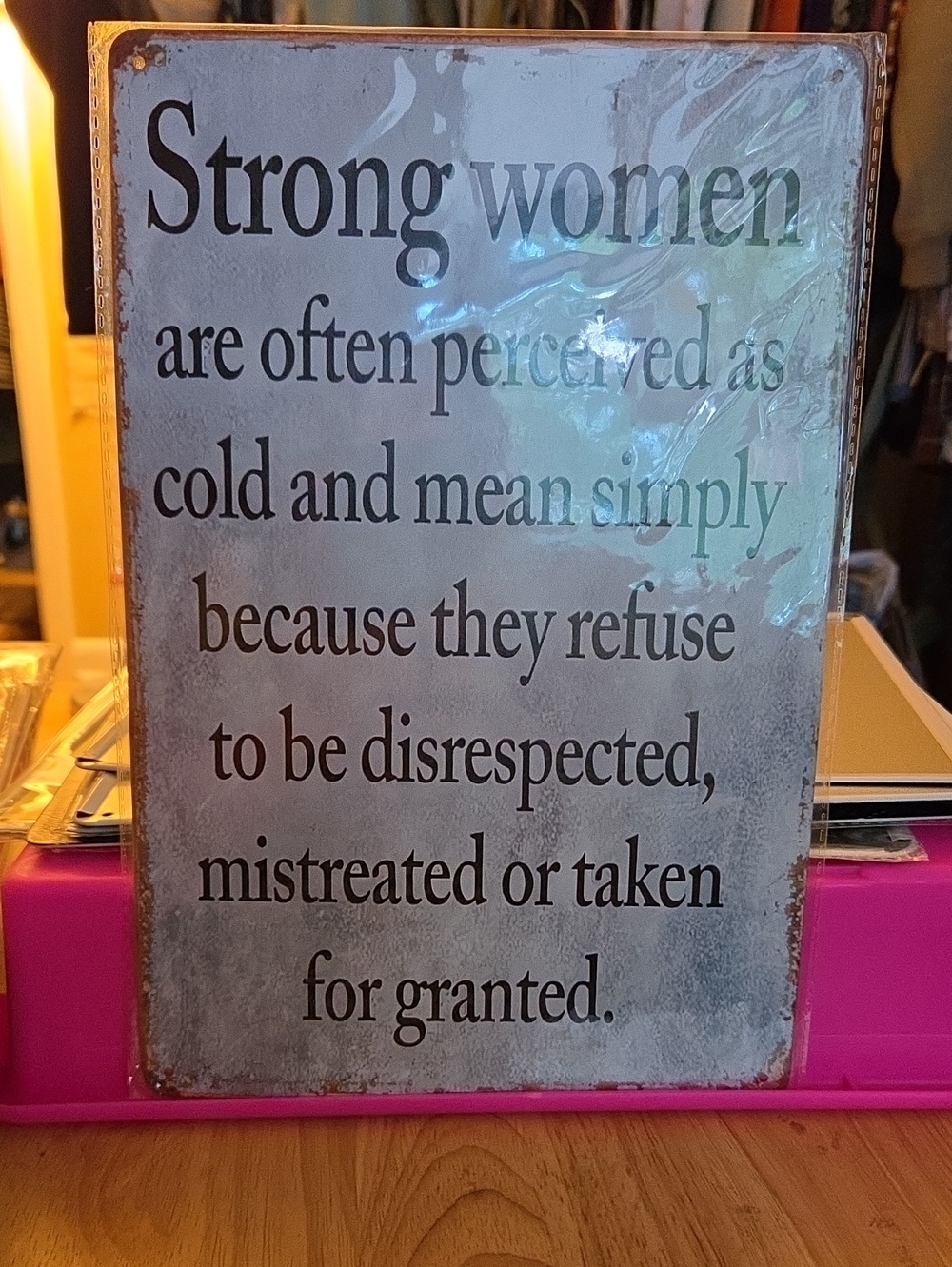 Strong Women Inspirational Wall Plaque - White and Black